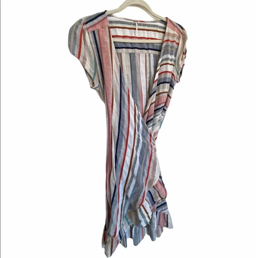 Free People Wrap It Up Multi Strips Dress